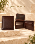 Men's Brown Leather Bifold Wallet – Card Holder, ID Window & Coin Pocket
